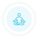 Meditation icon. Form of a person sitting in a meditation cross-legged pose.