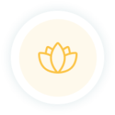 Stress relief icon. Evocative of a lotus flower.